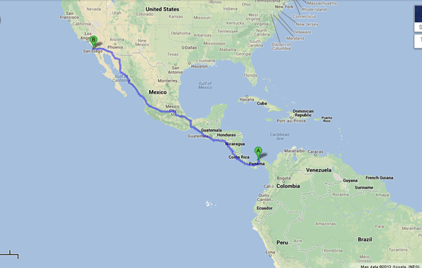 Colon-Panama-to-Tijuana-Baja-California-Mexico-GoogleMaps